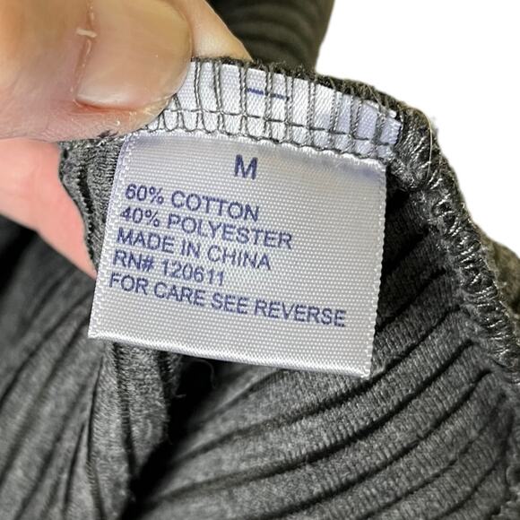 STOIC Jacket Hoodie‎ Full Zipper Long Sleeve Ribbed Knit Gray Size Medium - Picture 9 of 11